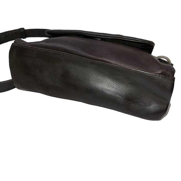 Liz Claiborne Genuine Leather Handbag Deep Brown Shoulder or Hand Held Snap - Picture 5 of 13